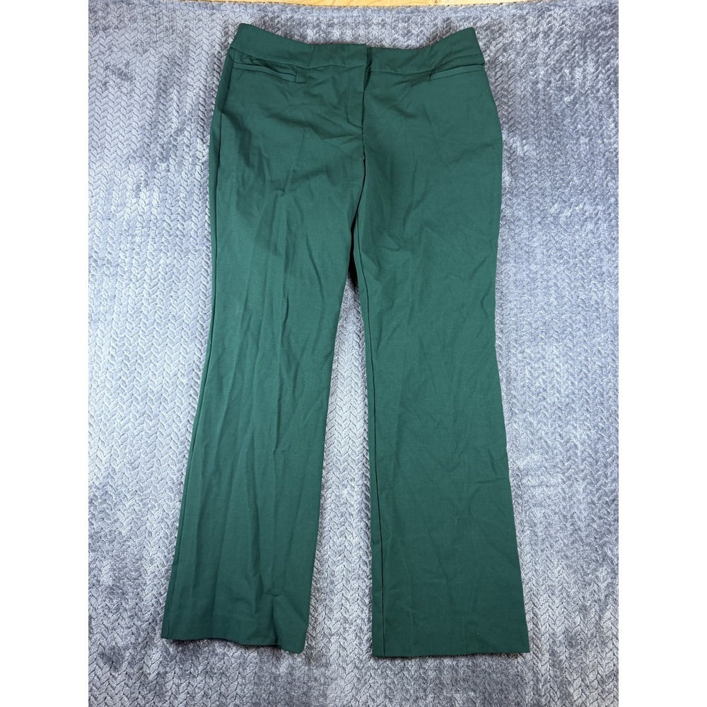 New York & Company Dress Pants Womens 14 Green High Rise Bootcut Career Business